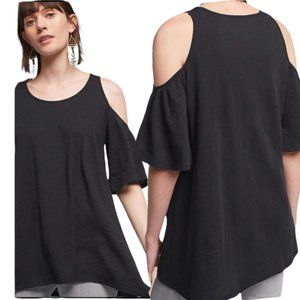 Postmark (Anthropologie) Black Promenade Open Shoulder Top